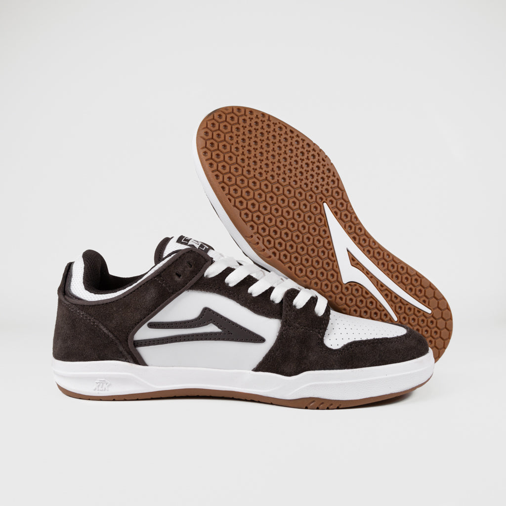 Lakai Chocolate Brown And White Telford Low Shoes