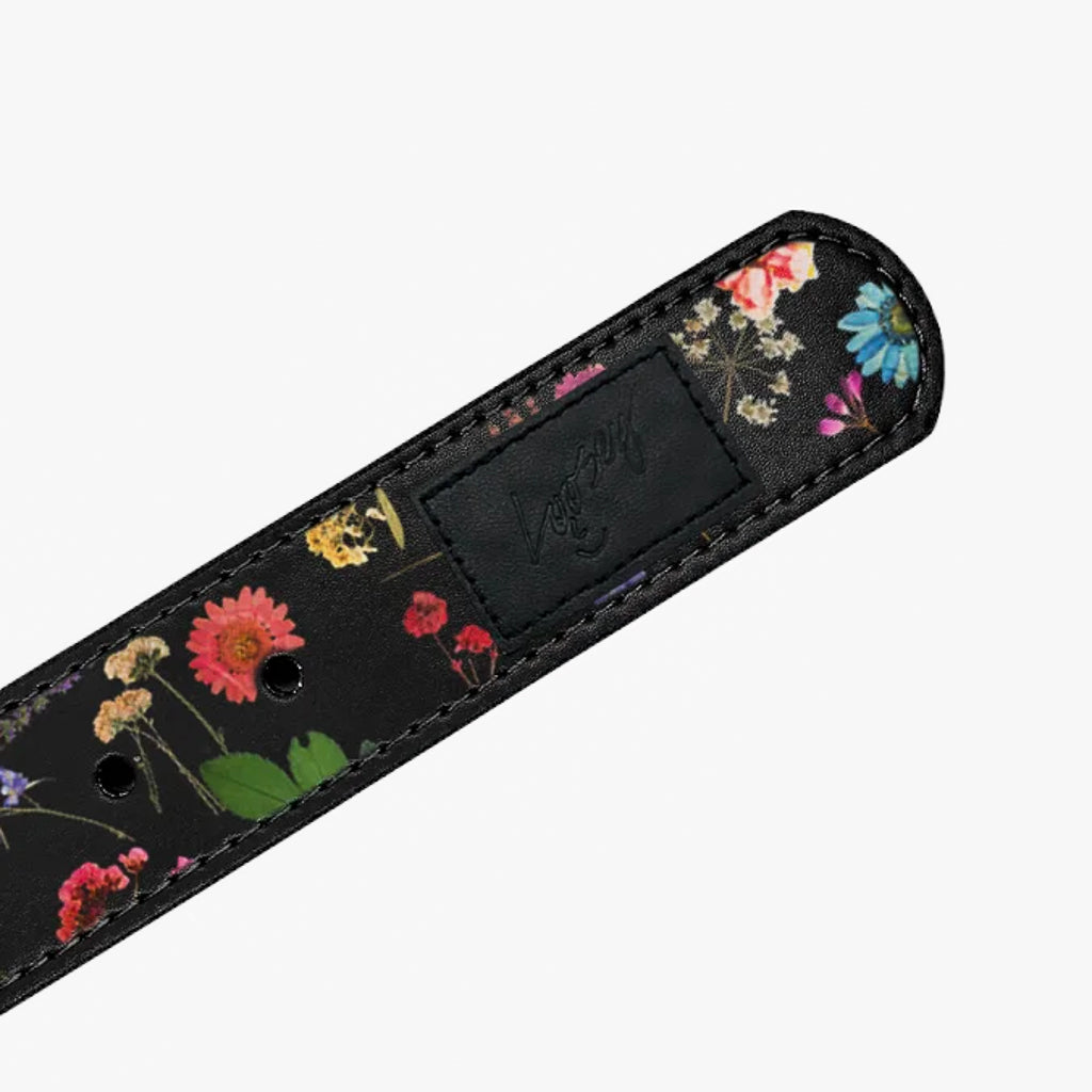 Loosey Smell The Flowers Black Belt With Floral Print