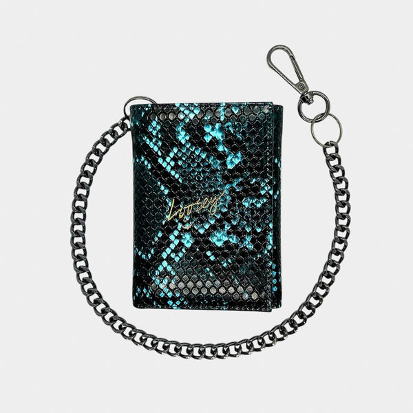 Loosey - Snake Skin (Faux) Chain Gang Wallet - Blue