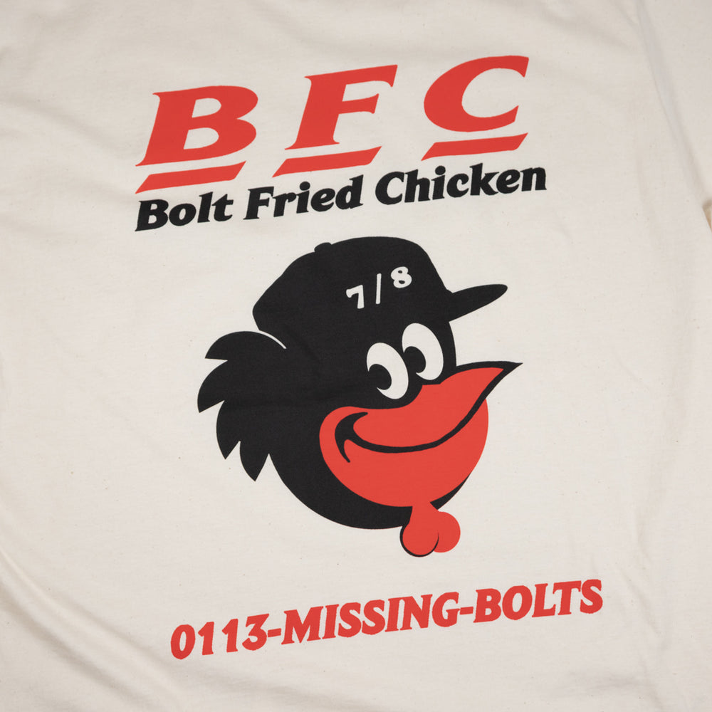 Missing Bolts BFC Cream T-Shirt Front Print