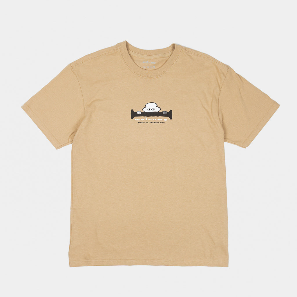 Welcome Skate Store - Missing Bolts Twin Tail Technology T-Shirt - Tan