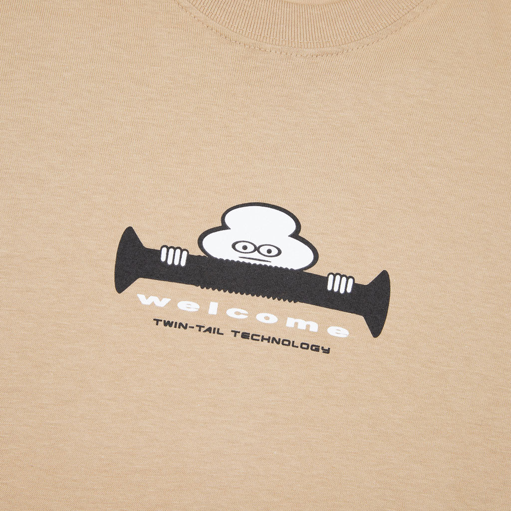 Welcome Skate Store - Missing Bolts Twin Tail Technology T-Shirt - Tan