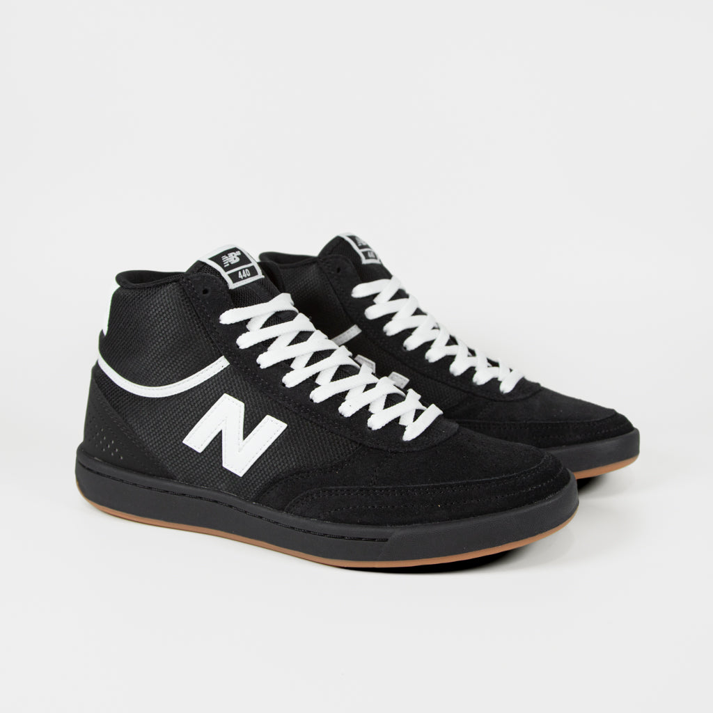 New Balance Numeric Black And White 440 Hi Shoes