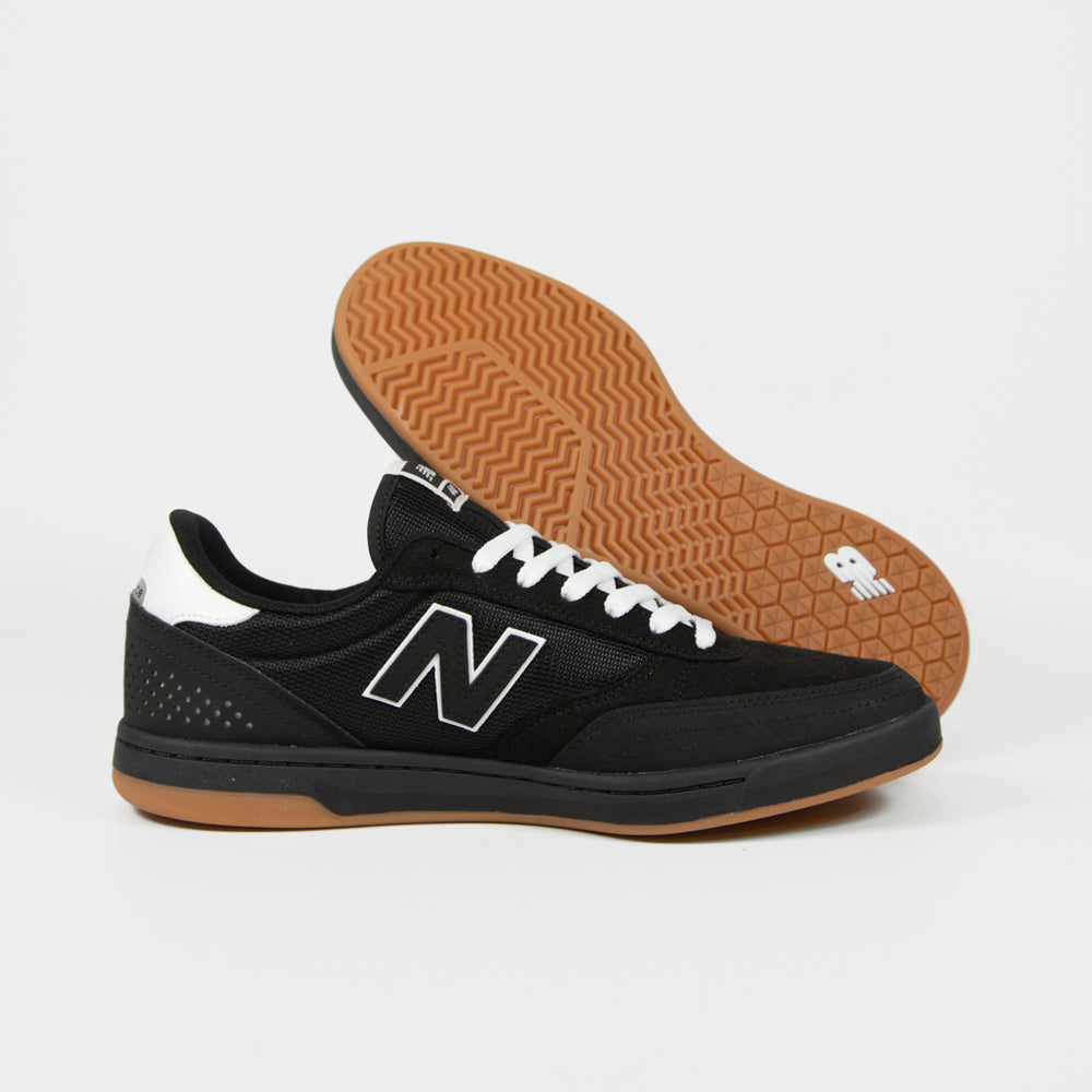 New Balance Numeric Black And White Synthetic Suede 440 Shoes