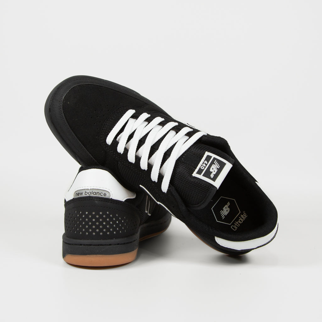 New Balance Numeric Black And White Synthetic Suede 440 Shoes