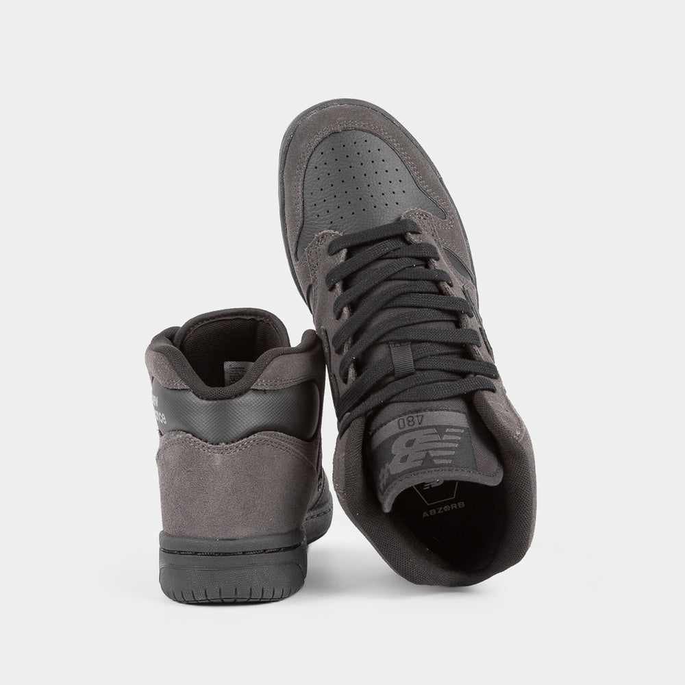 New Balance Numeric Charcoal Grey And Black 480 High Top Skate Shoes