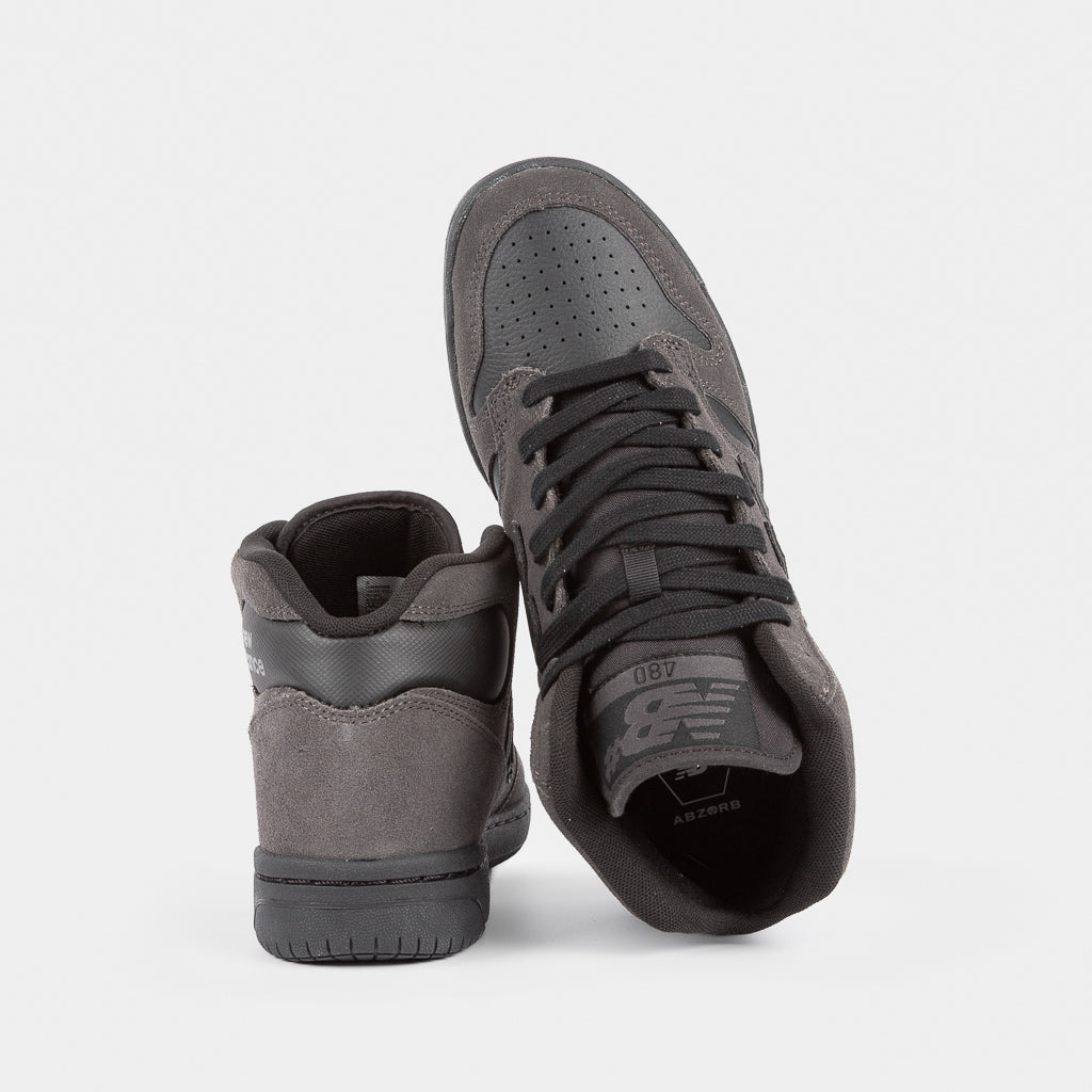 New Balance Numeric Charcoal Grey And Black 480 High Top Skate Shoes