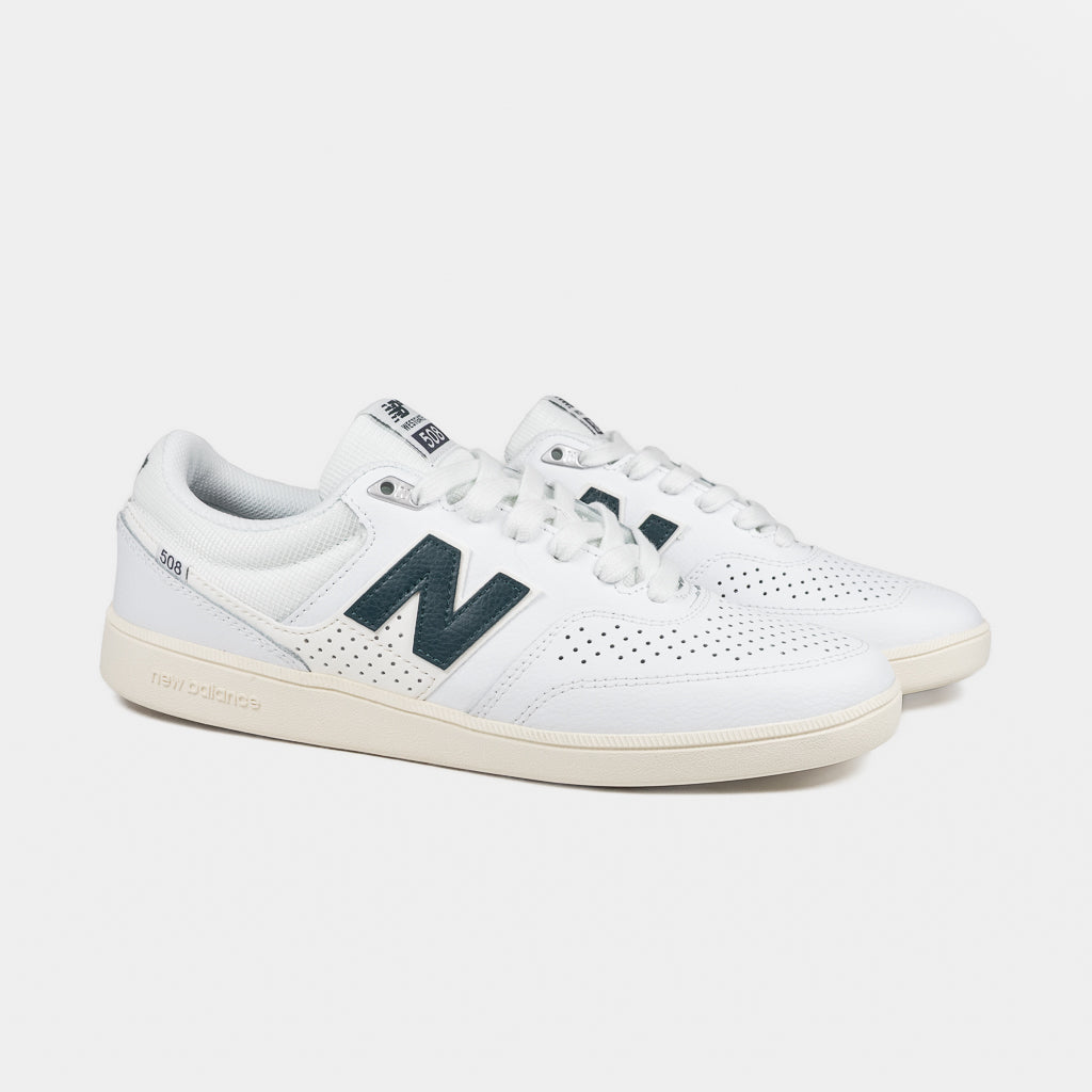 New Balance Numeric White Leather and Green 508 Brandon Westgate Shoes