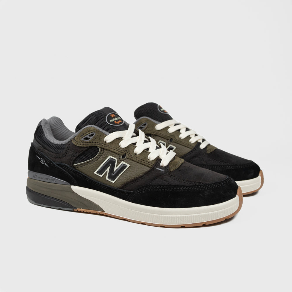 New Balance Numeric Black And Olive 933 Andrew Reynolds Shoes