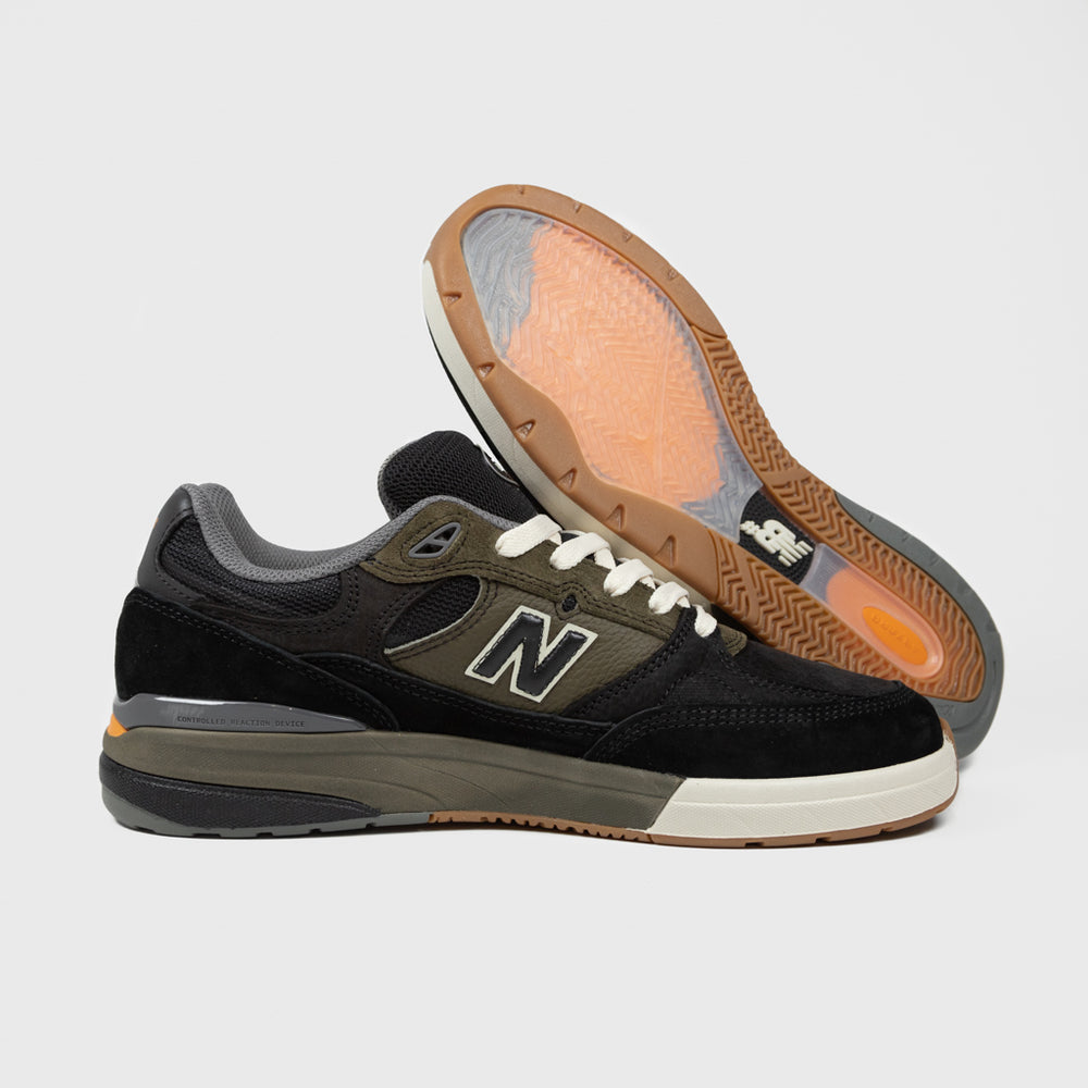 New Balance Numeric Black And Olive 933 Andrew Reynolds Shoes