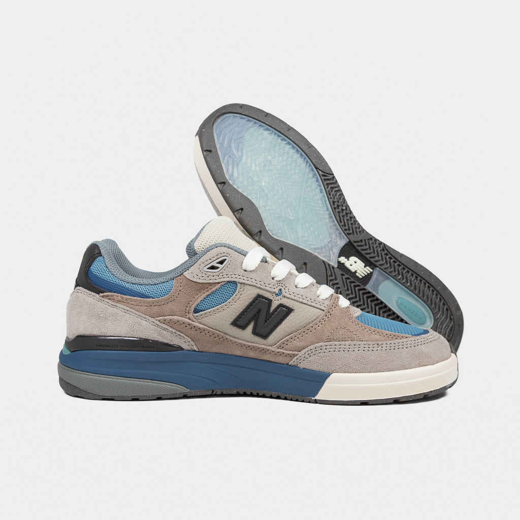 New Balance Numeric Mushroom Brown And Light Blue 933 Andrew Reynolds Shoes