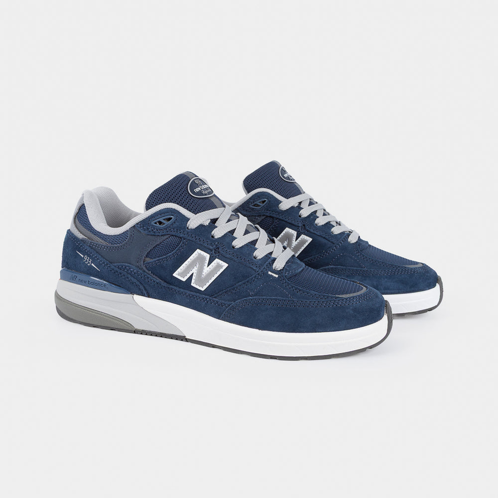 Navy and White New Balance Numeric 933 Andrew Reynolds Skate Shoes