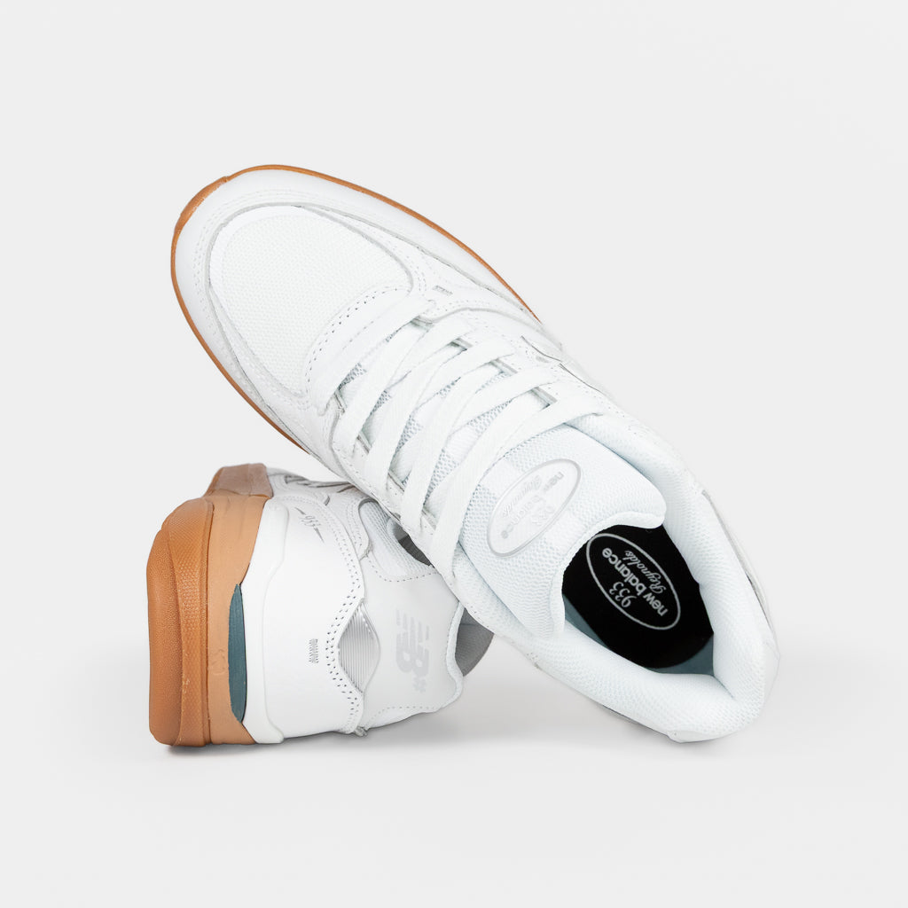 New Balance Numeric White Leather And Gum 933 Andrew Reynolds Shoes