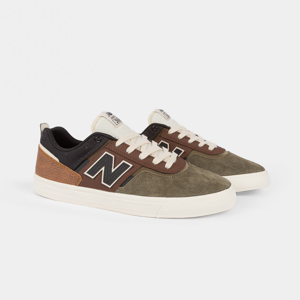 New Balance Numeric Brown And Olive Green Suede Jamie Foy 306 Skate Shoes