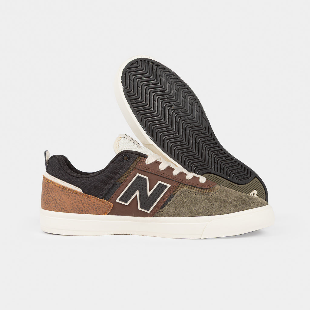 New Balance Numeric Brown And Olive Green Suede Jamie Foy 306 Skate Shoes
