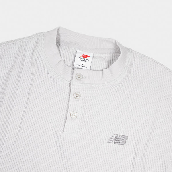 New Balance Numeric - Numeric Waffle Knit Long Sleeve Henley - Grey Matter