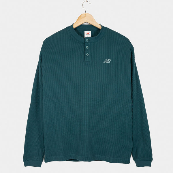 New Balance Numeric - Numeric Waffle Knit Longsleeve Henley - Medusa Green