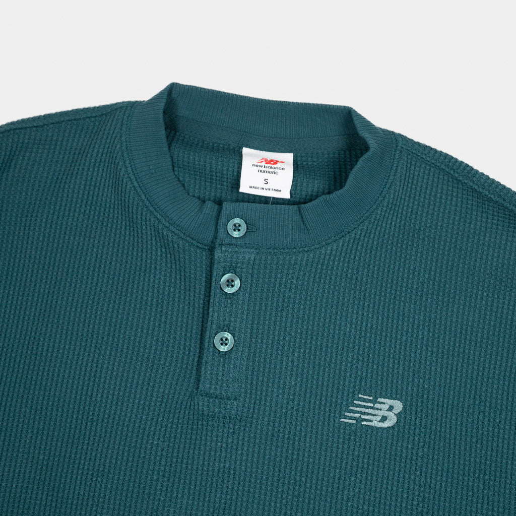 New Balance Numeric Medusa Green Numeric Waffle Knit Longsleeve Henley Neck