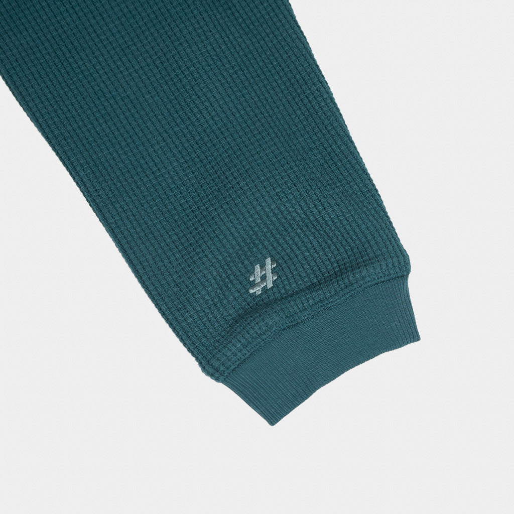 New Balance Numeric Medusa Green Numeric Waffle Knit Longsleeve Henley Cuff