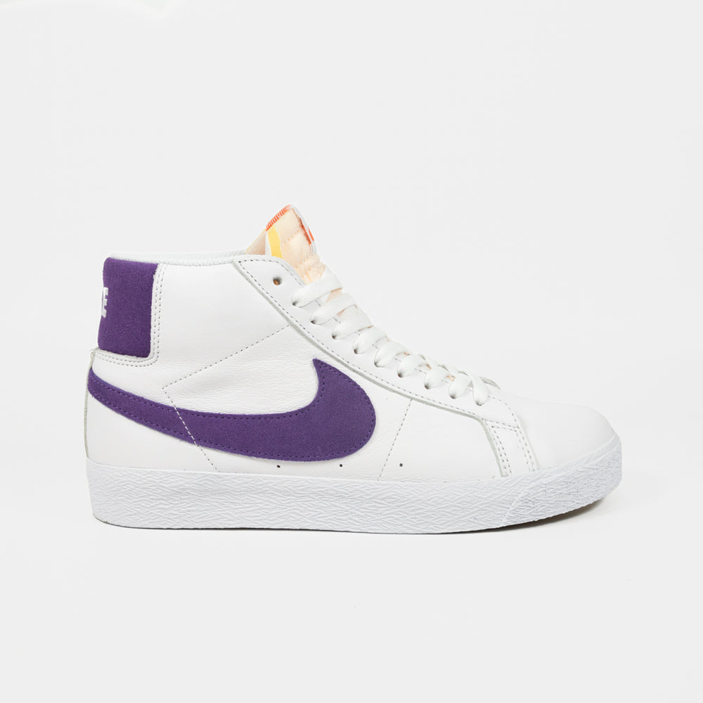 Nike SB White Leather And Court Purple Blazer Mid Orange Label Shoes