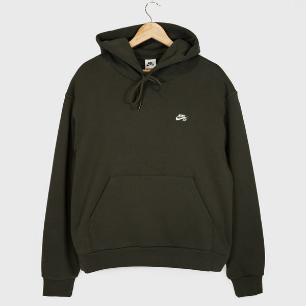 Nike SB - Essential Logo Pullover Hooded Sweatshirt - Sequoia / White