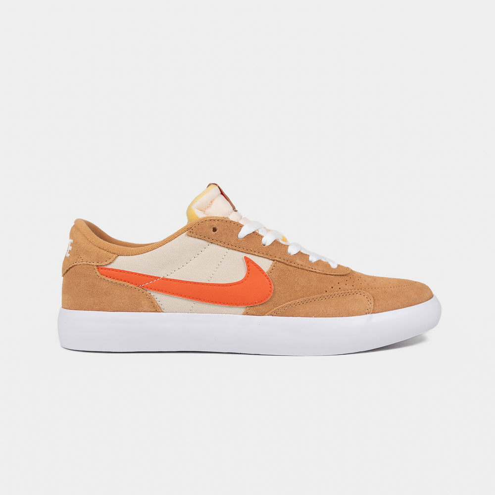 Nike SB Flax Brown And College Orange Heritage Vulc Shoes 
