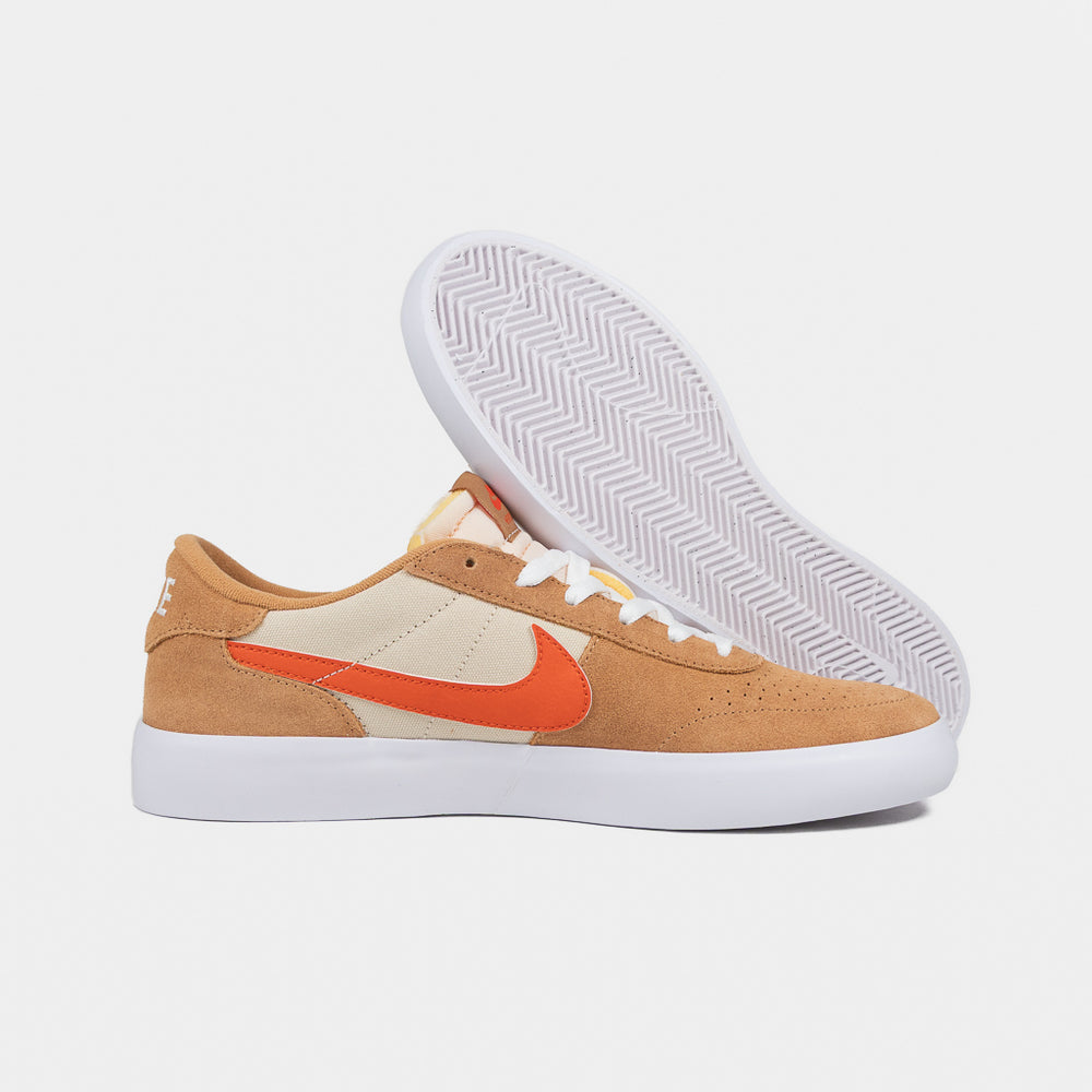 Nike SB Flax Brown And College Orange Heritage Vulc Shoes 