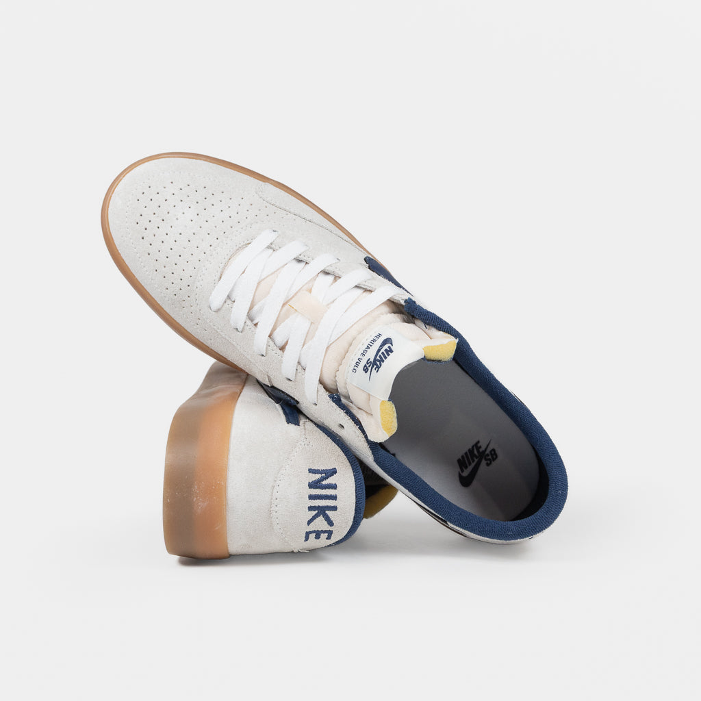 Nike SB White Navy And Gum Heritage Vulc Shoes