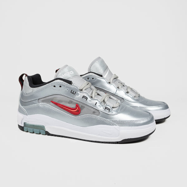 Nike SB - Ishod Wair Air Max Shoes - Metallic Silver / Varsity Red