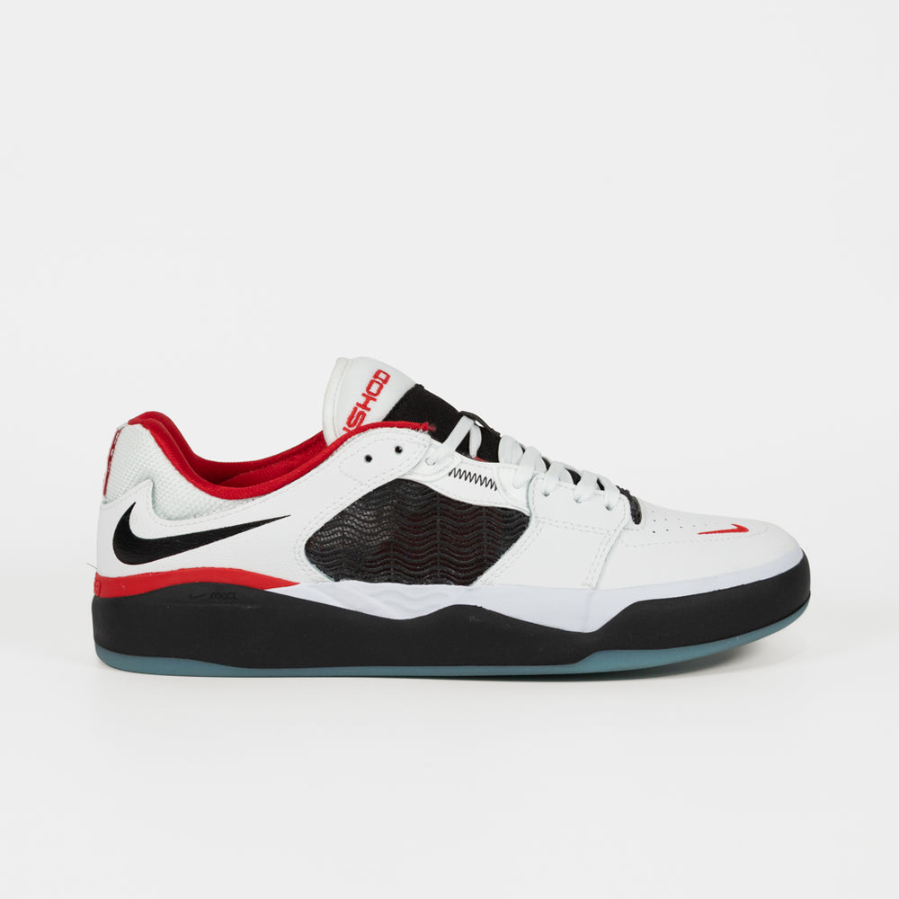 Nike SB Ishod Wair Premium Leather Shoes White Black /Red