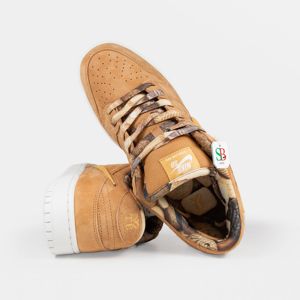 Nike SB Flax Brown Note Dunk Low Pro Shoes