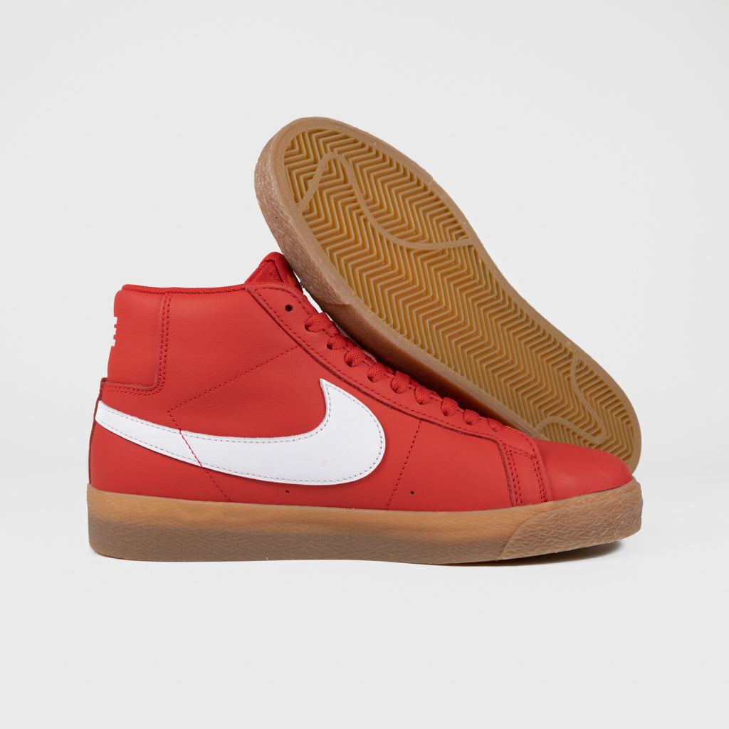 Nike SB Orange Label Red Leather Blazer Mid Shoes