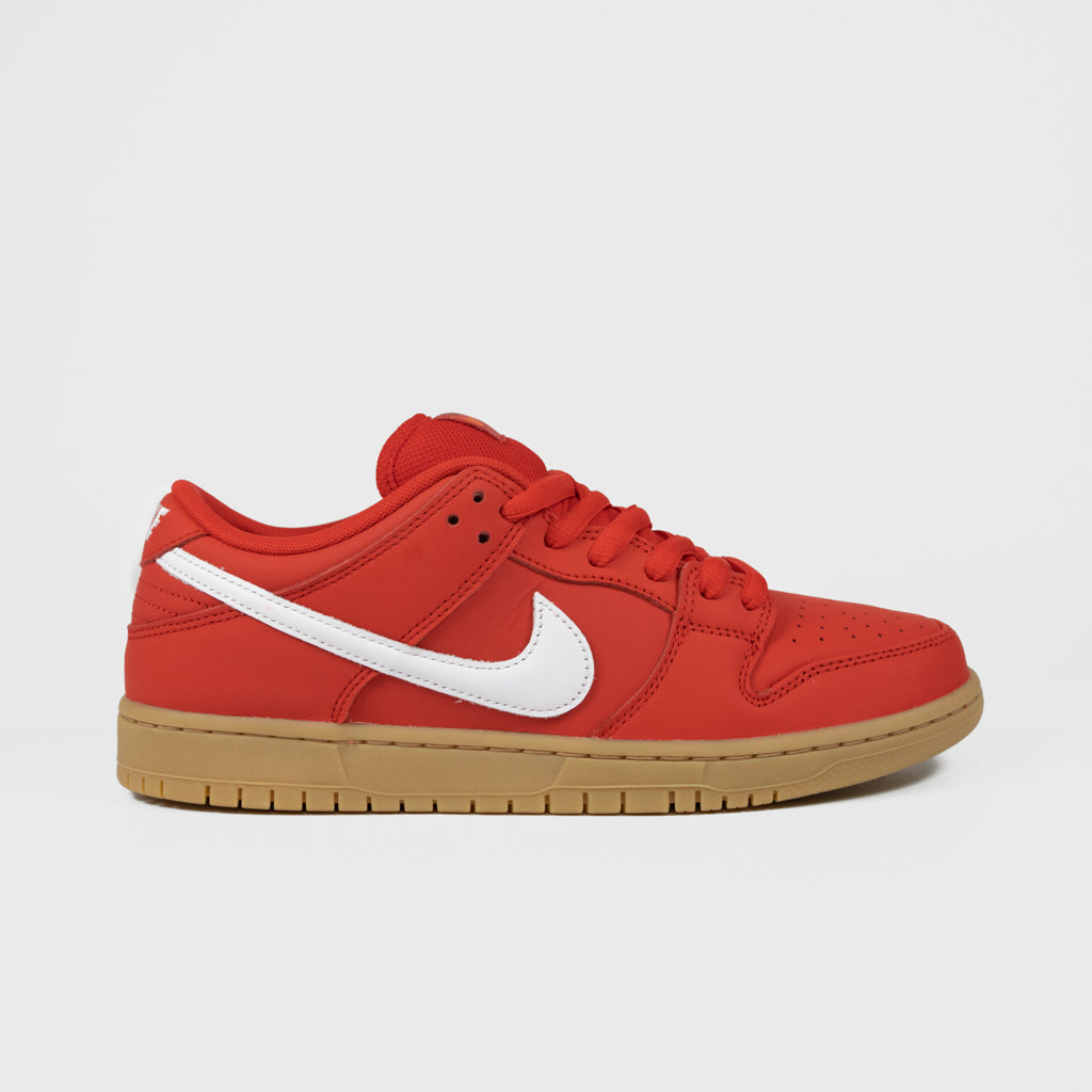 Nike SB Orange Label Red And Gum Dunk Low Pro Shoes