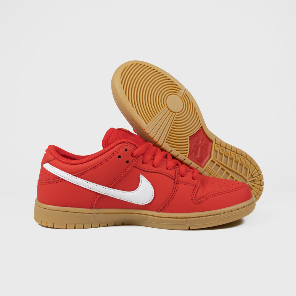 Nike SB Orange Label Red And Gum Dunk Low Pro Shoes