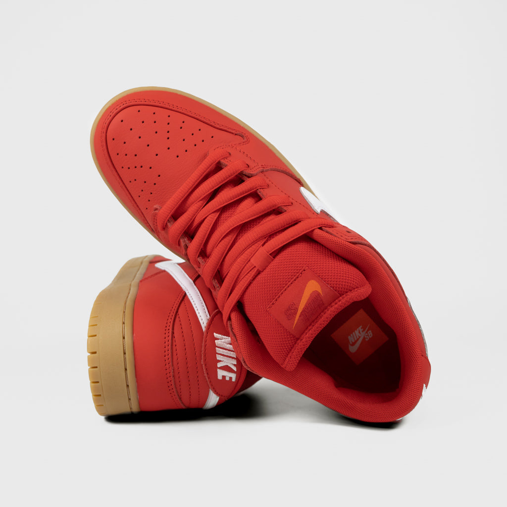 Nike SB Orange Label Red And Gum Dunk Low Pro Shoes