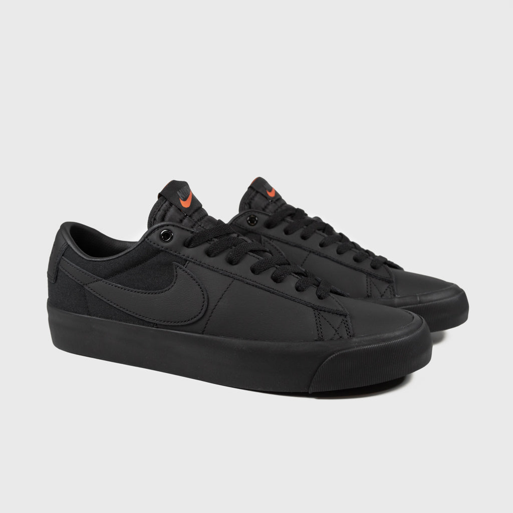 Nike SB Orange Label Black Leather GT Blazer Low Shoes 