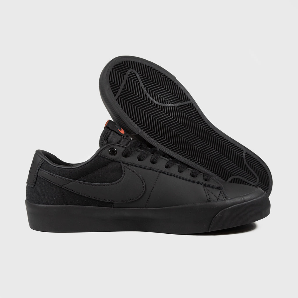 Nike SB Orange Label Black Leather GT Blazer Low Shoes 