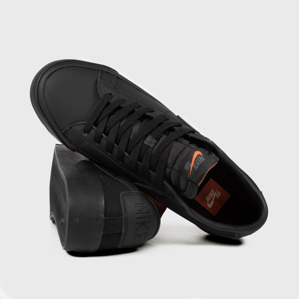 Nike SB Orange Label Black Leather GT Blazer Low Shoes 