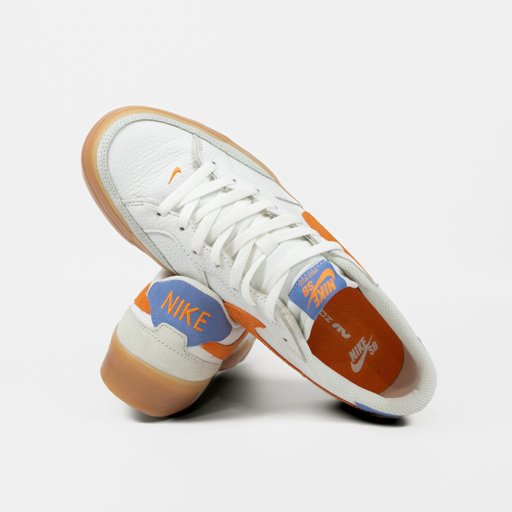 Nike SB White And Mandarin Orange Pogo Premium Shoes