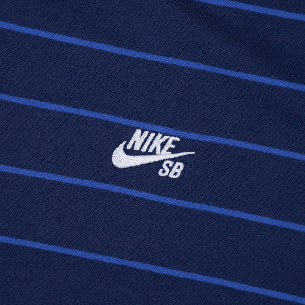 Nike SB Blue Void Striped T-Shirt Embroidery