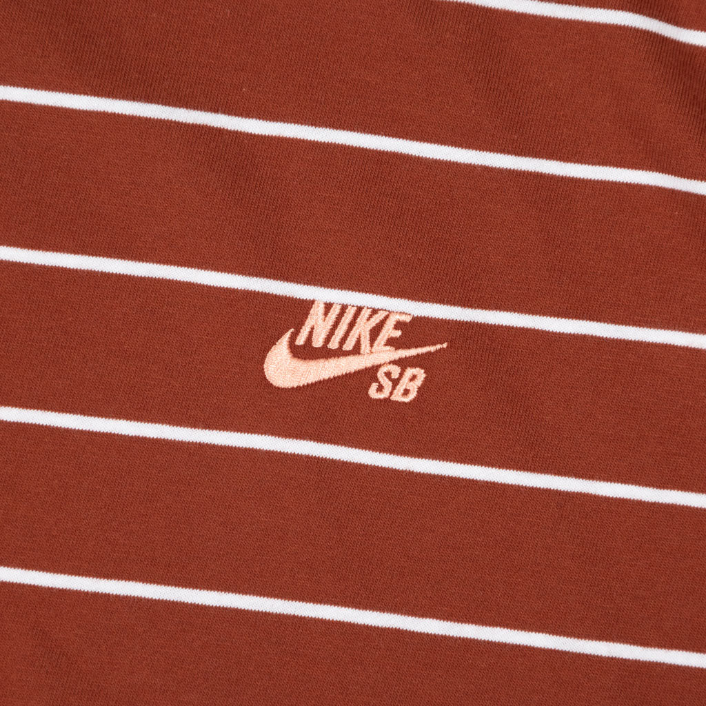 Nike SB Cinnamon Brown Striped T-Shirt Embroidery