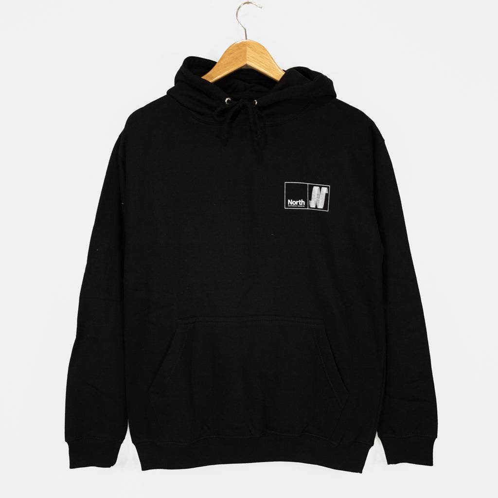North Skate Mag Black And White N Logo Pullover Hooded Sweatshirt 