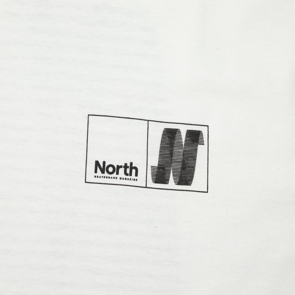 North Skate Mag White And Black N Logo T-Shirt Front Print
