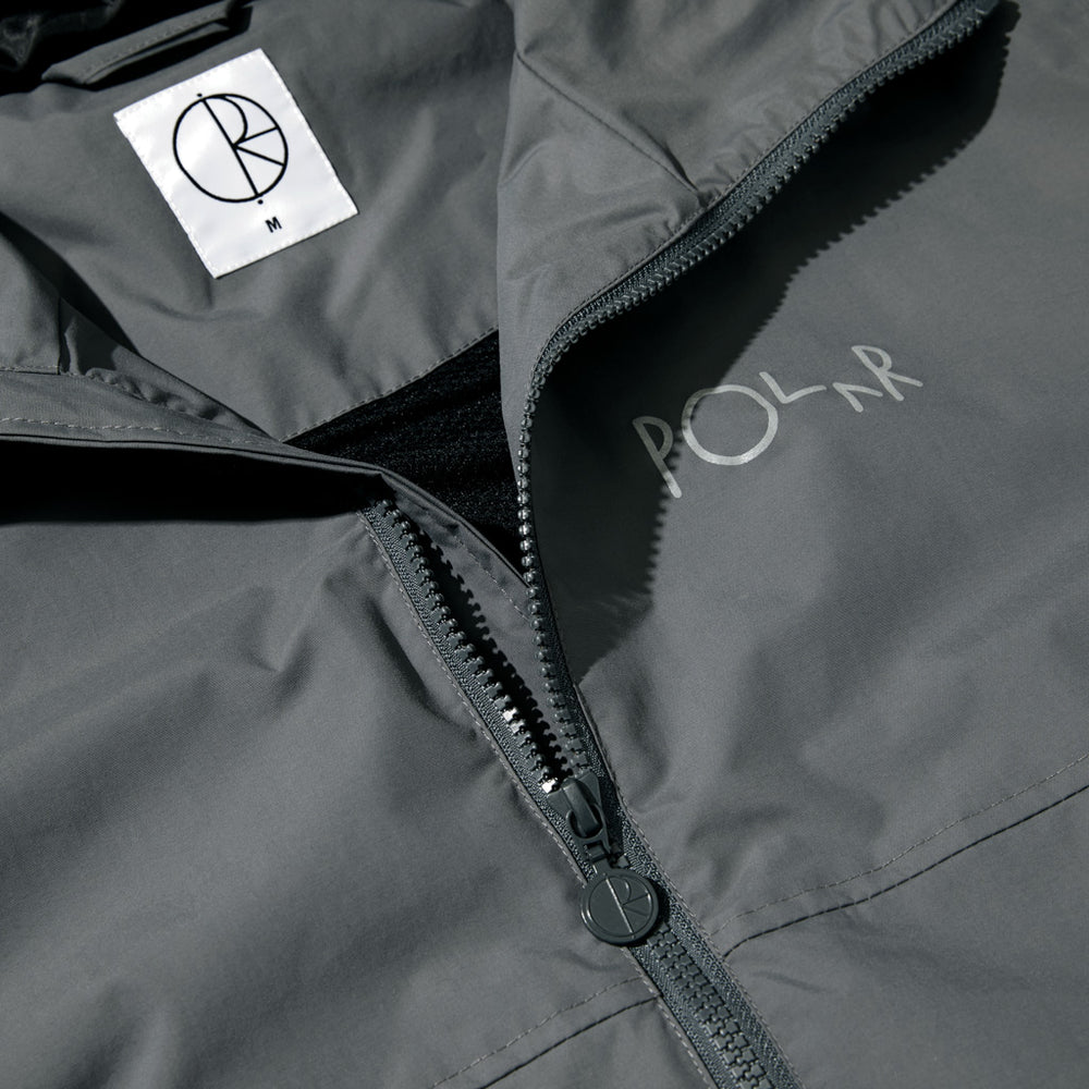 Polar Skate Co. Graphite Grey Coach Hooded Zip Jacket Front Print
