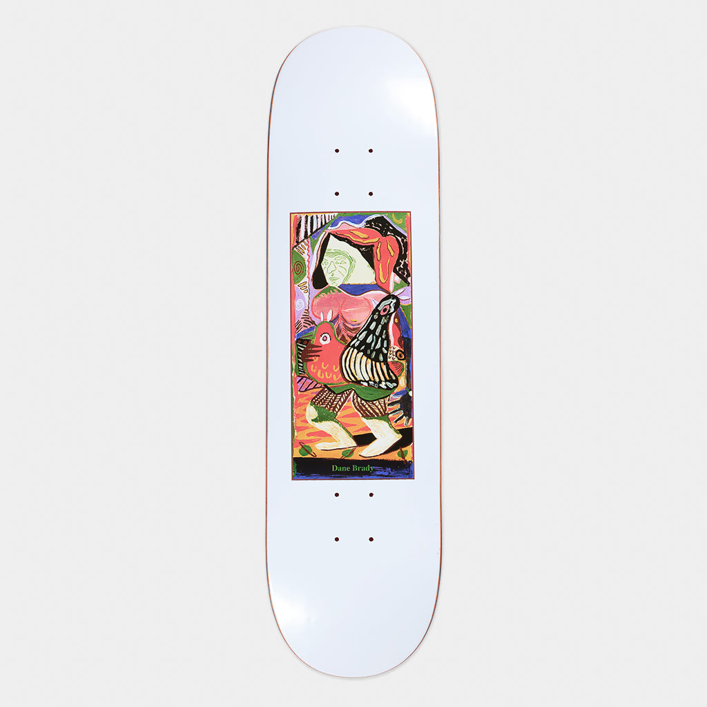 Polar Skate Co. - 8.375" Dane Brady Pigeons Skateboard Deck - White