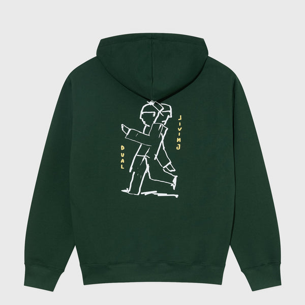 Polar Skate Co. - Dual Living Dave Pullover Hooded Sweatshirt - Dark Green