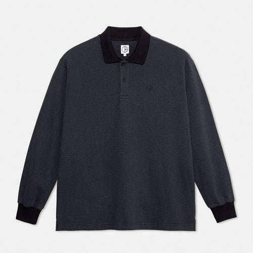 Polar Skate Co. - Houndstooth Longsleeve Polo Shirt - Black / Grey