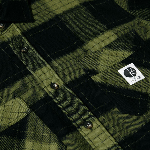 Polar Skate Co. - Mike Flannel Longsleeve Shirt - Black / Army Green