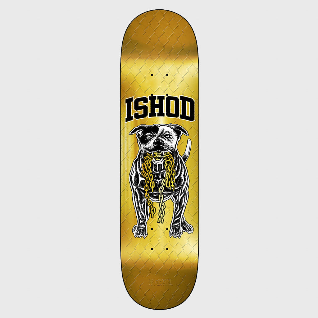 Real Skateboards Gold 8.5" Skate Shop Day Ishod Wair Good Dog Skateboard Deck