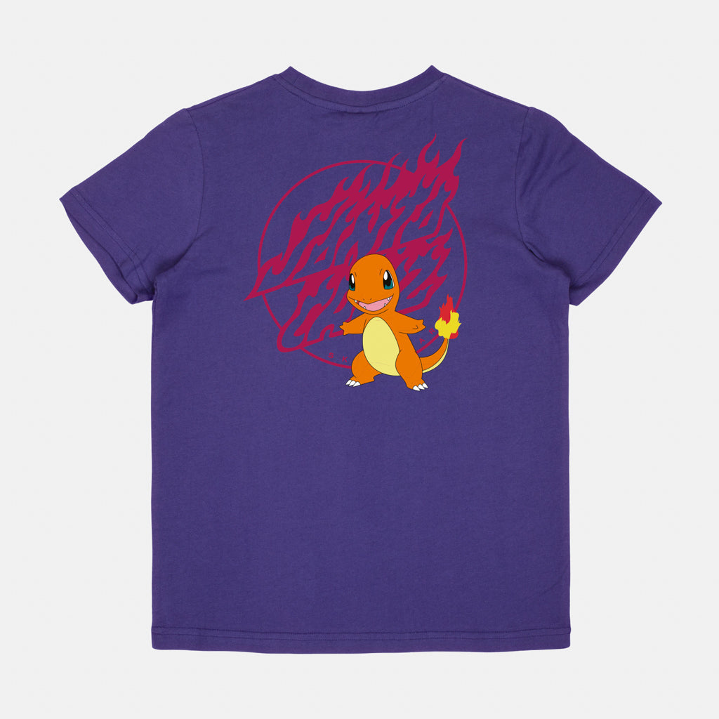 Santa Cruz Fire Type Pokemon Purple Youth T-Shirt 